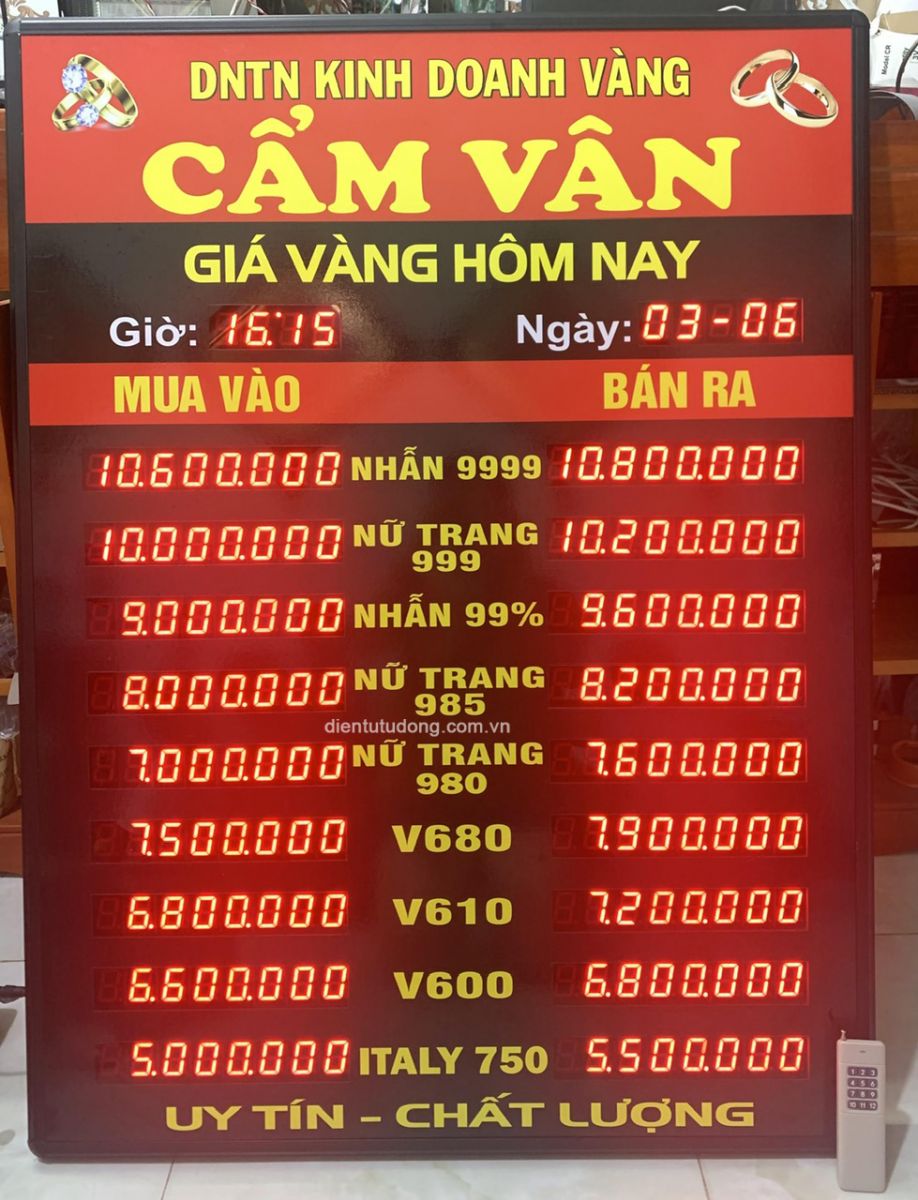 Bảng giá vàng điện tử hôm nay Bảng giá vàng điện tử hôm nay